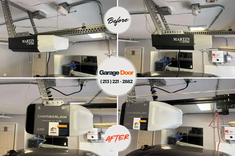 Before and after: garage door repair Michigan City, IN